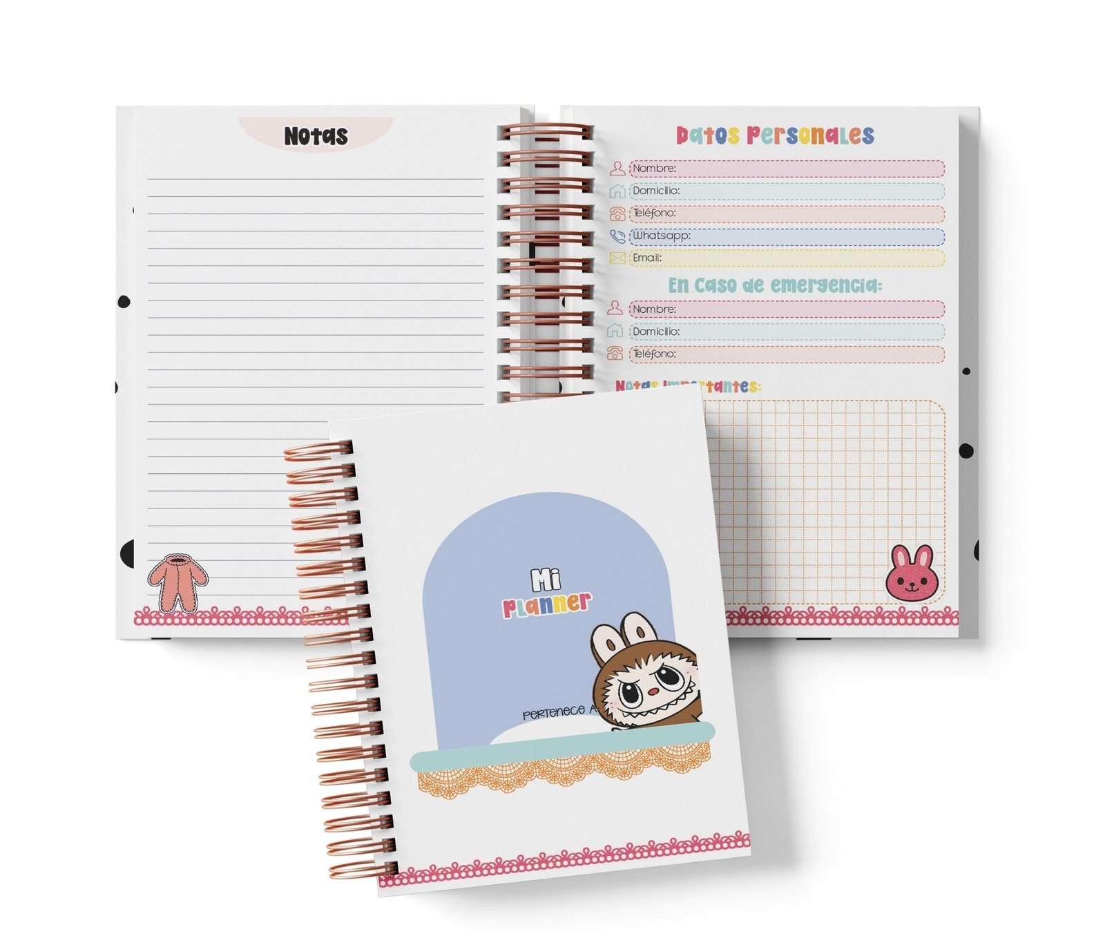 Planner Diario con Horario - Labubu