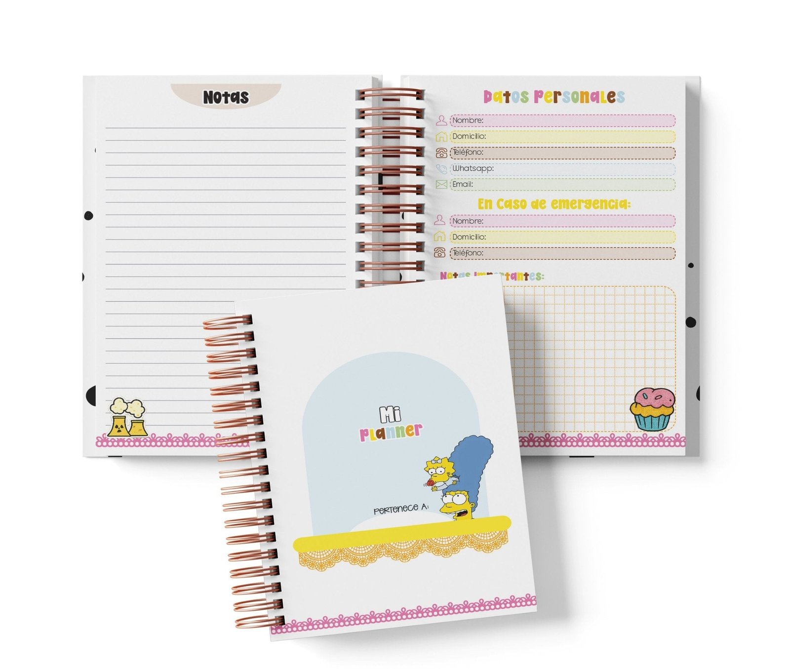 Planner Diario con Horario - Los Simpsons