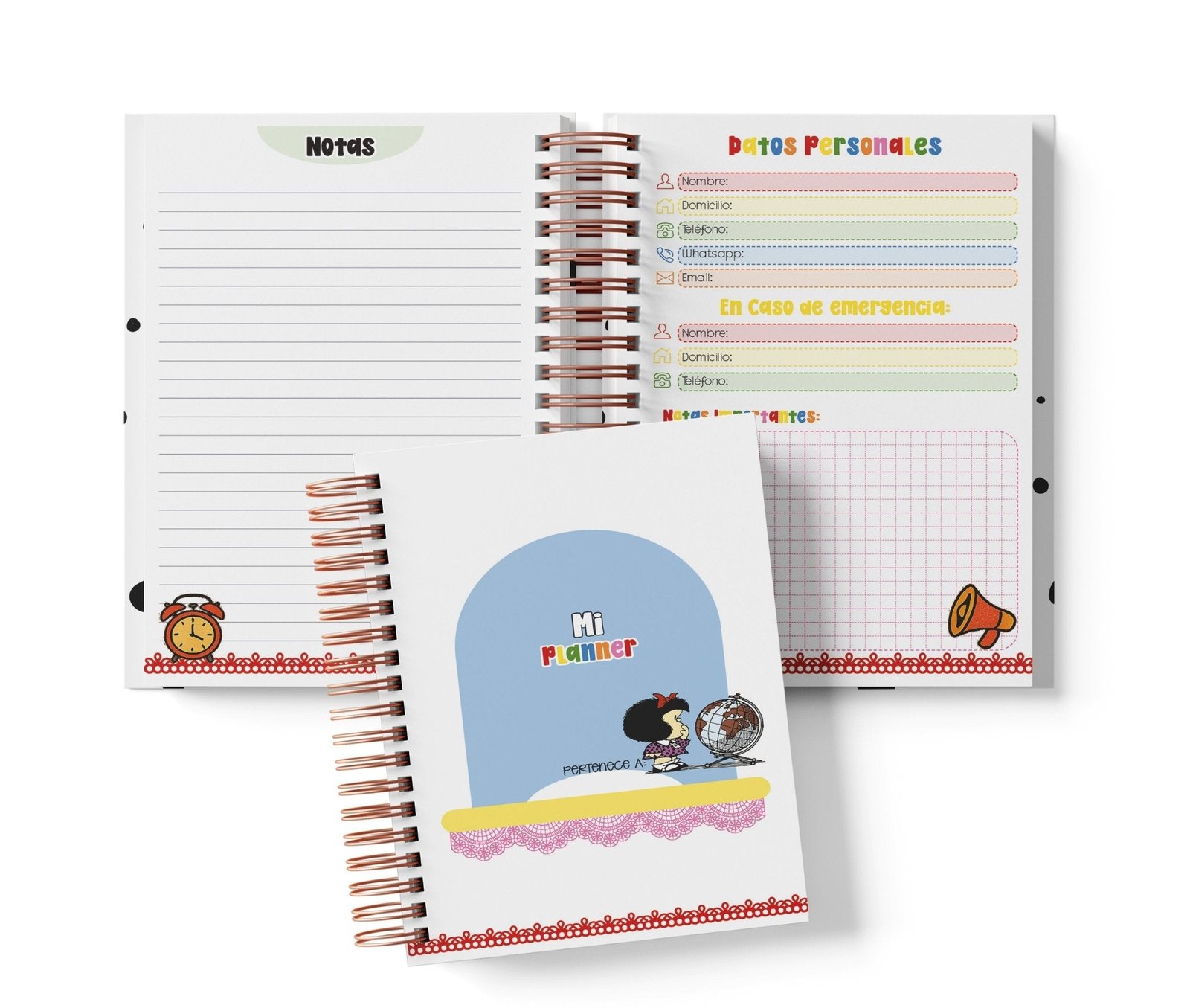Planner Diario con Horario - Mafalda