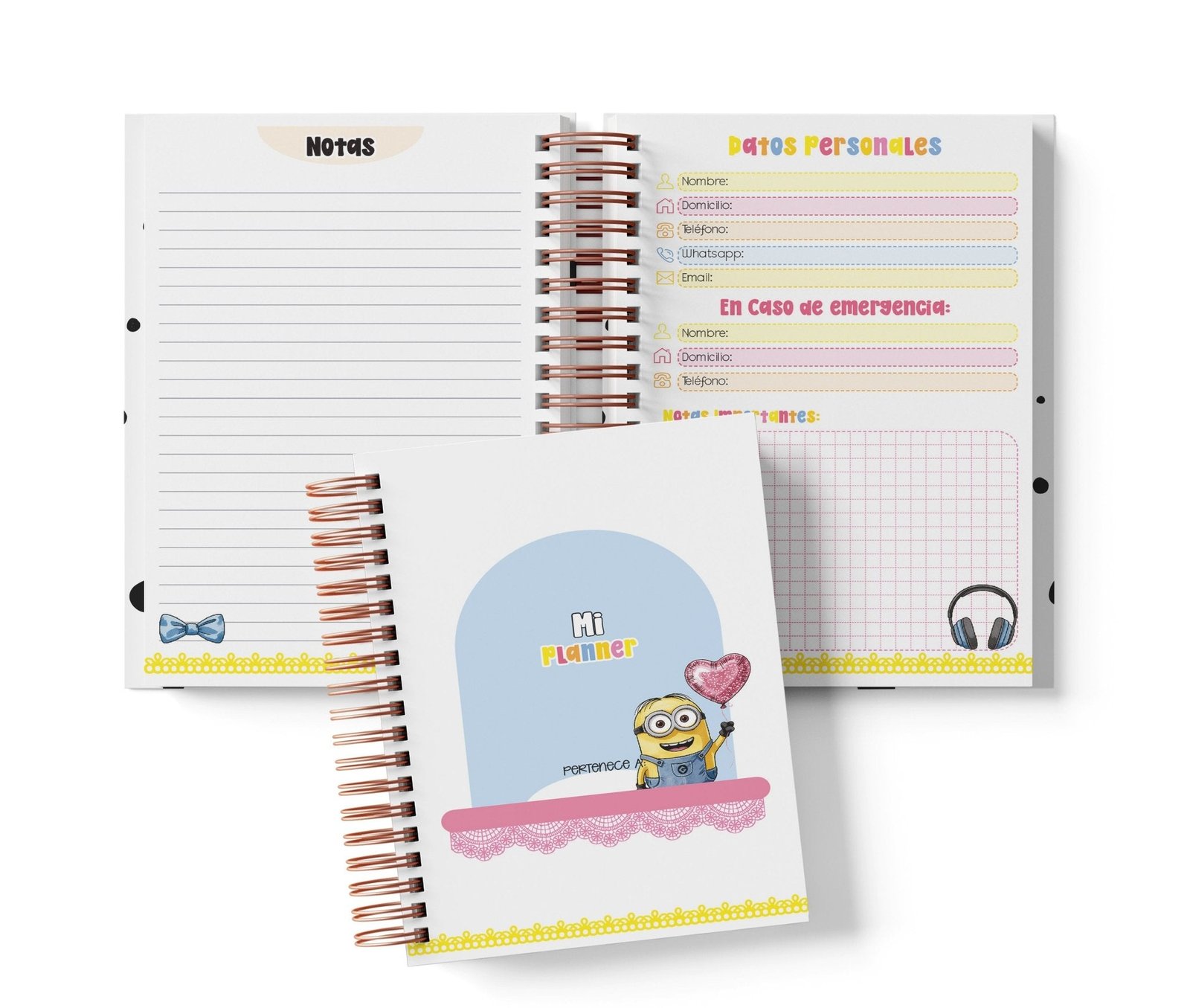 Planner Diario con Horario - Minions