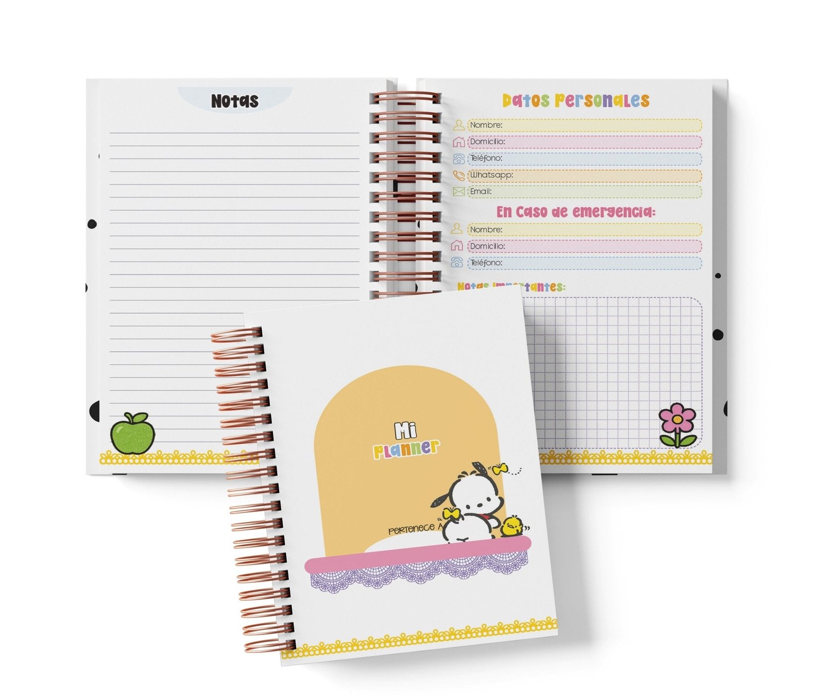 Planner Diario con Horario - Pochacco