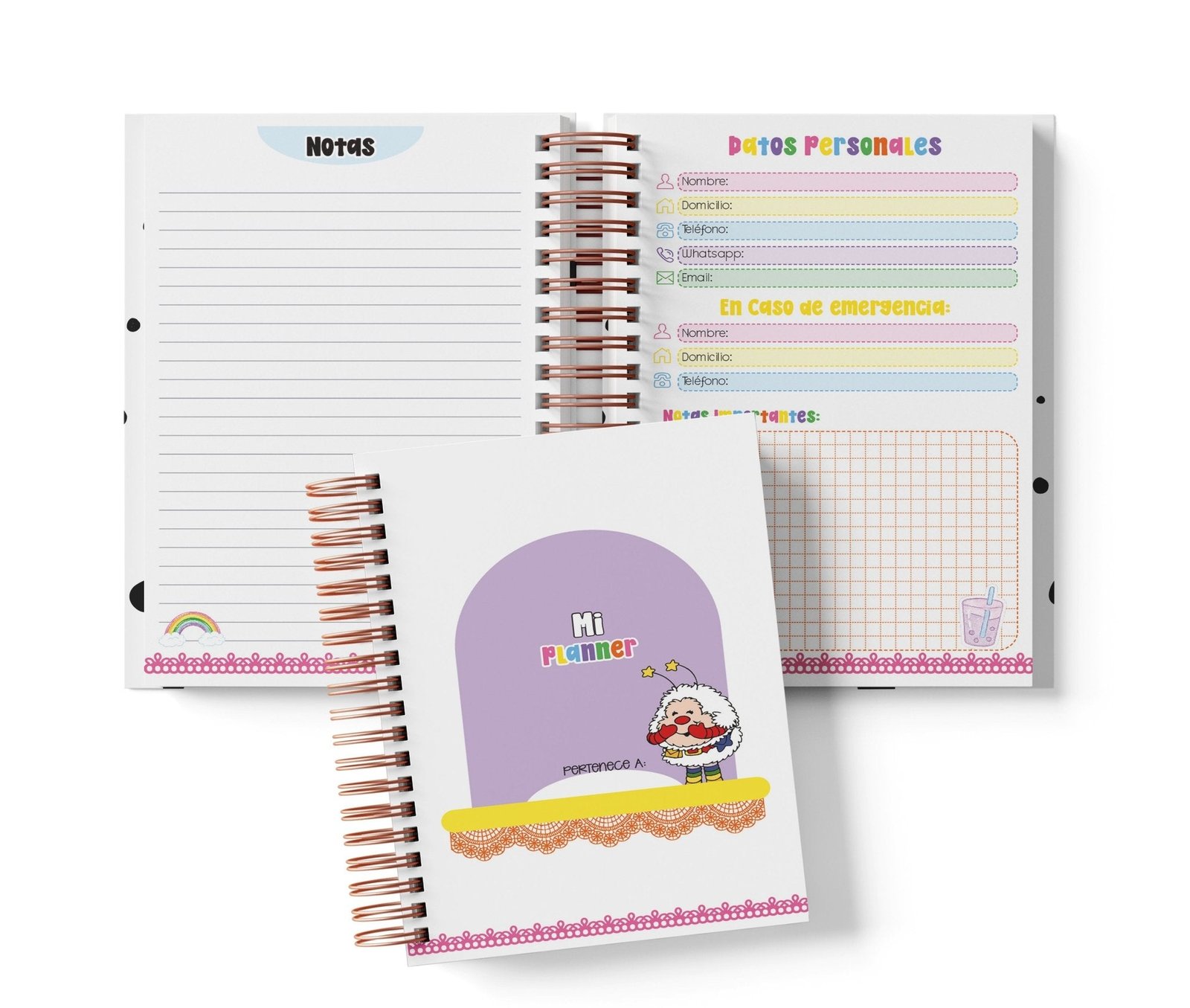 Planner Diario con Horario - Rainbow Brite