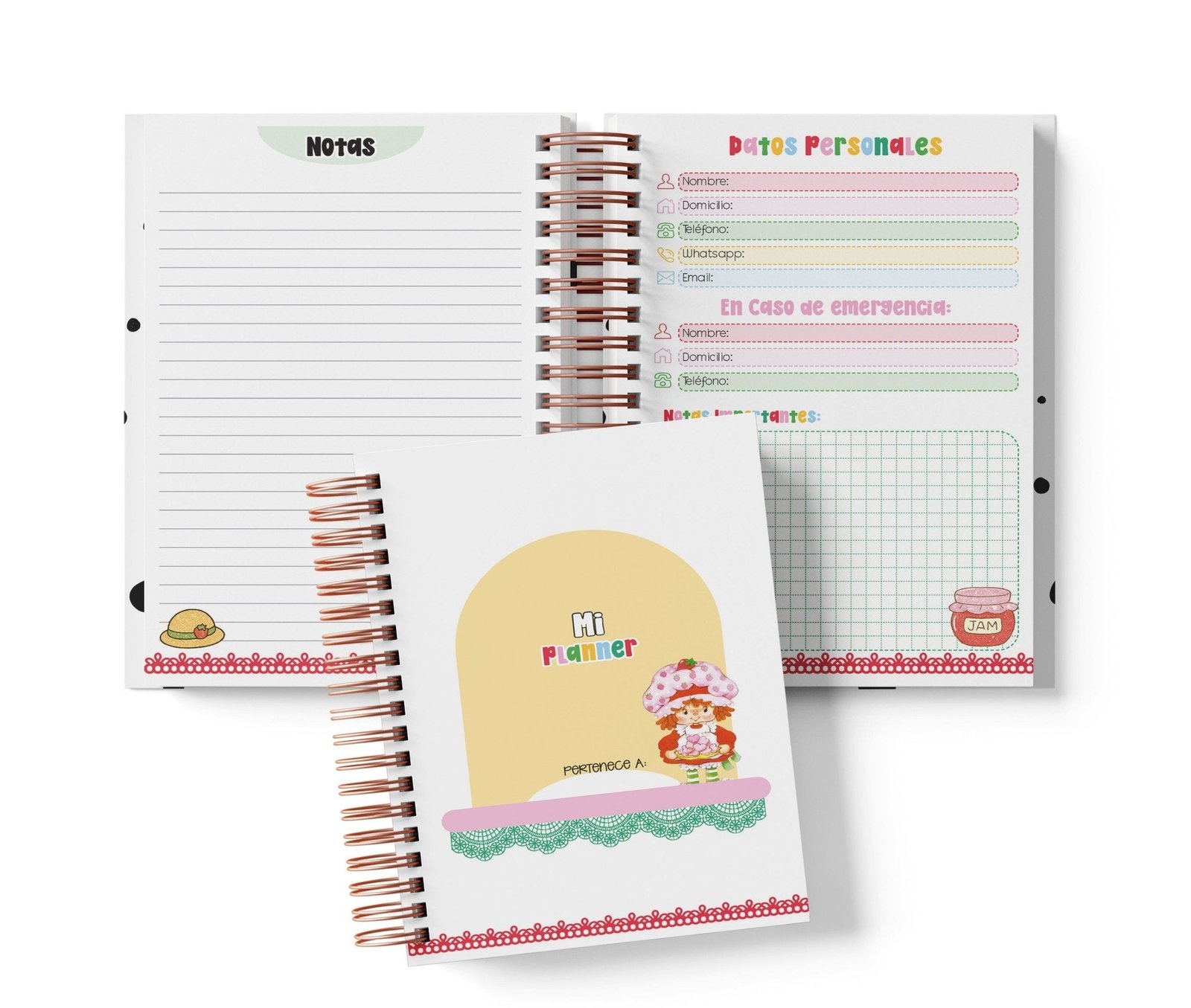 Planner Diario con Horario - Rosita Fresita