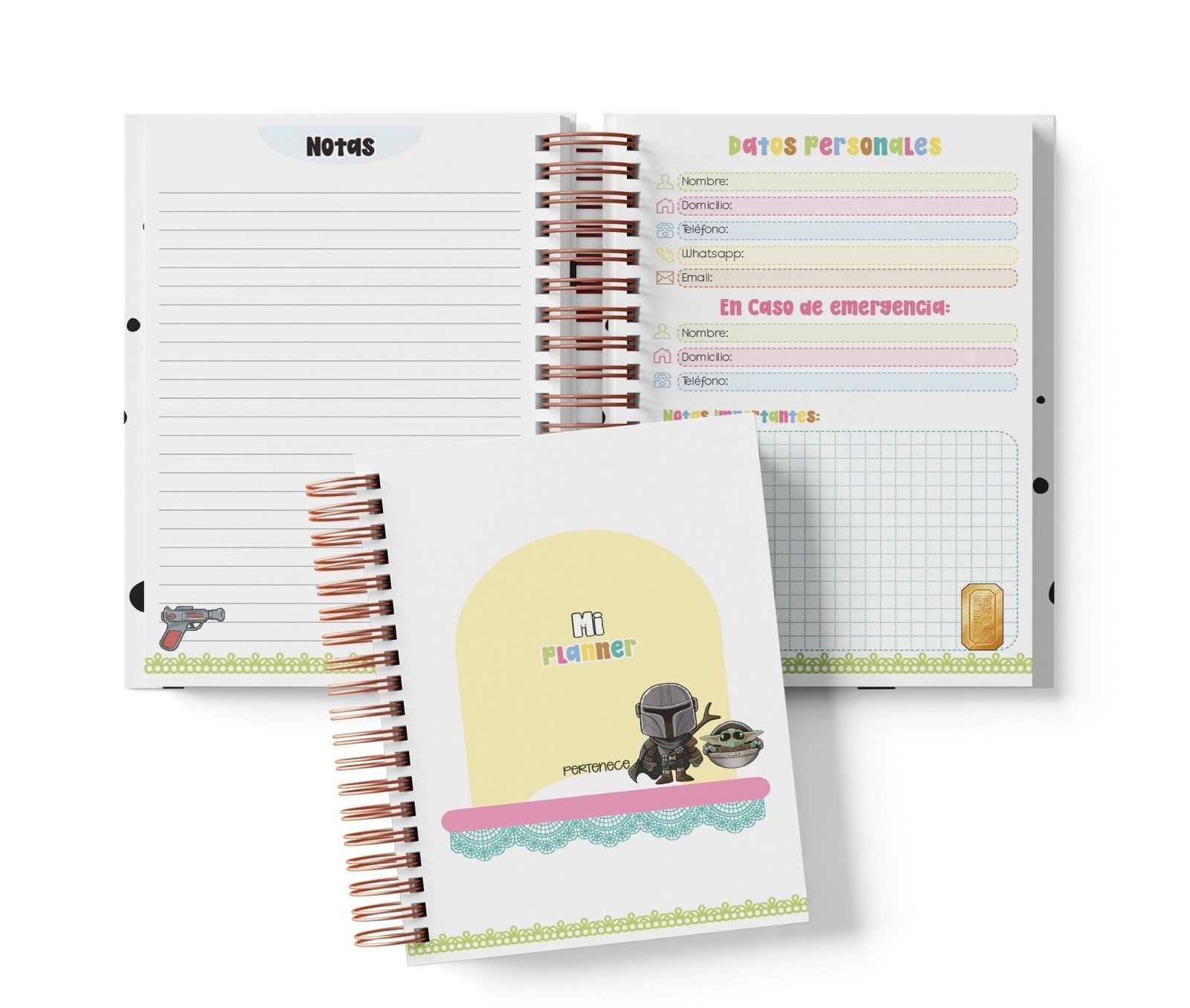 Planner Diario con Horario - The Mandalorian