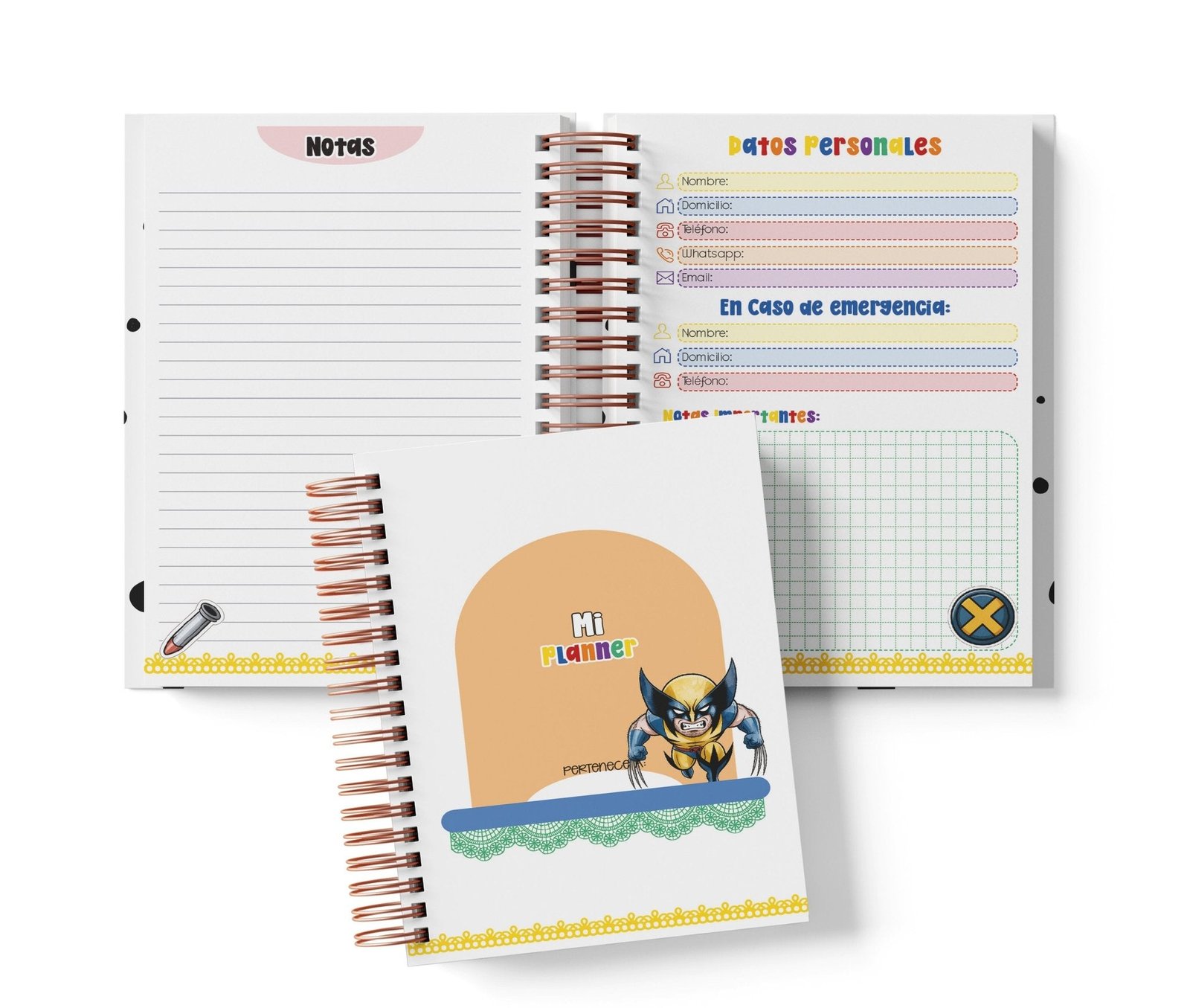 Planner Diario con Horario - Wolverine