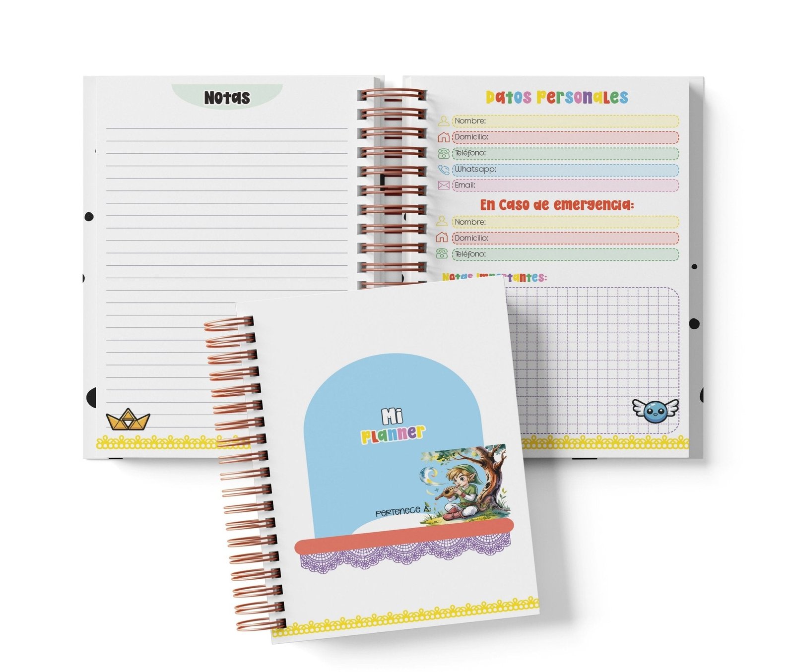 Planner Diario con Horario - Zelda