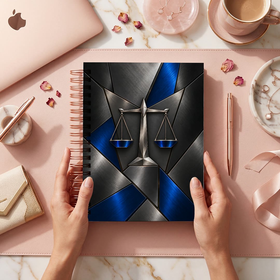 Mockup ilustrativo de portada M01 azul metálico incluida; el efecto es gráfico, no un acabado físico.