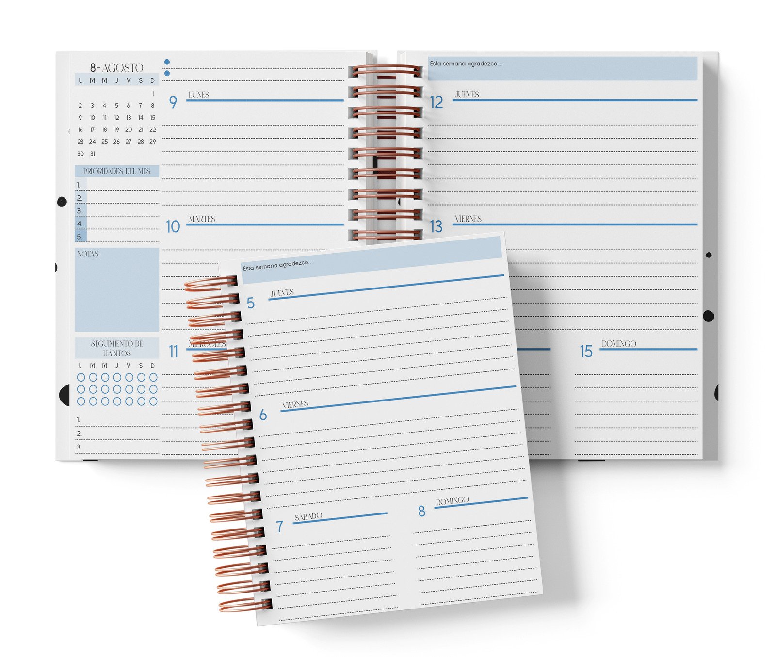 Mockup original BIRD2027: Semanal, color azul; vista semanal de agosto2027.